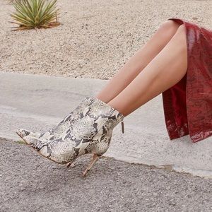 NEW Schutz Bette Snake Print Ankle Boot Bootie